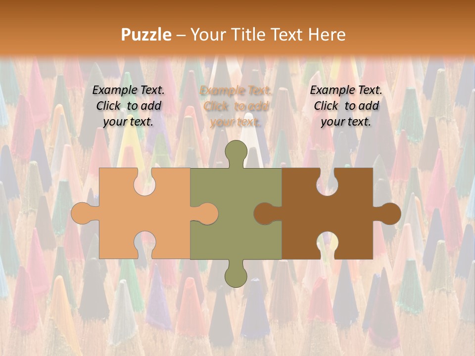 A Group Of Colored Pencils With A Brown Background PowerPoint Template