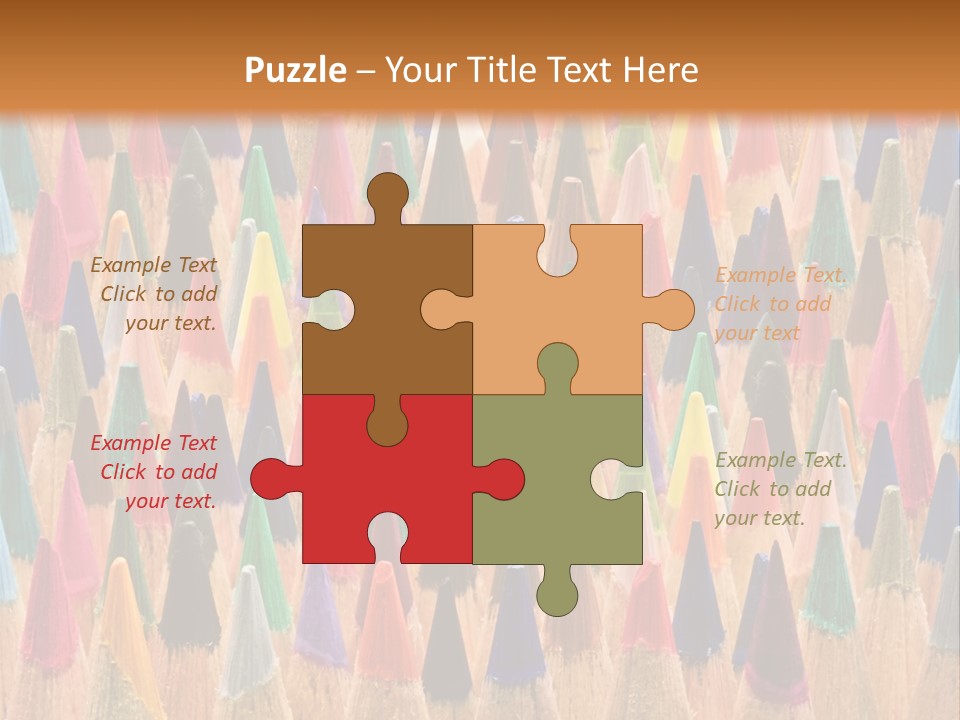 A Group Of Colored Pencils With A Brown Background PowerPoint Template