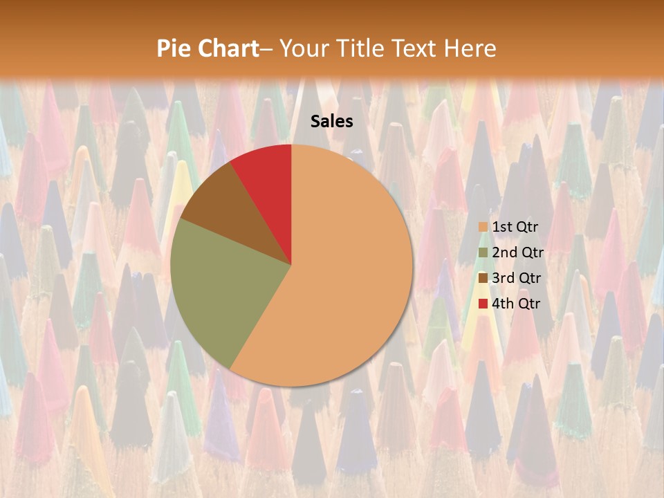 A Group Of Colored Pencils With A Brown Background PowerPoint Template