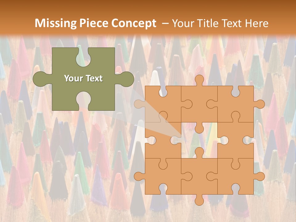 A Group Of Colored Pencils With A Brown Background PowerPoint Template