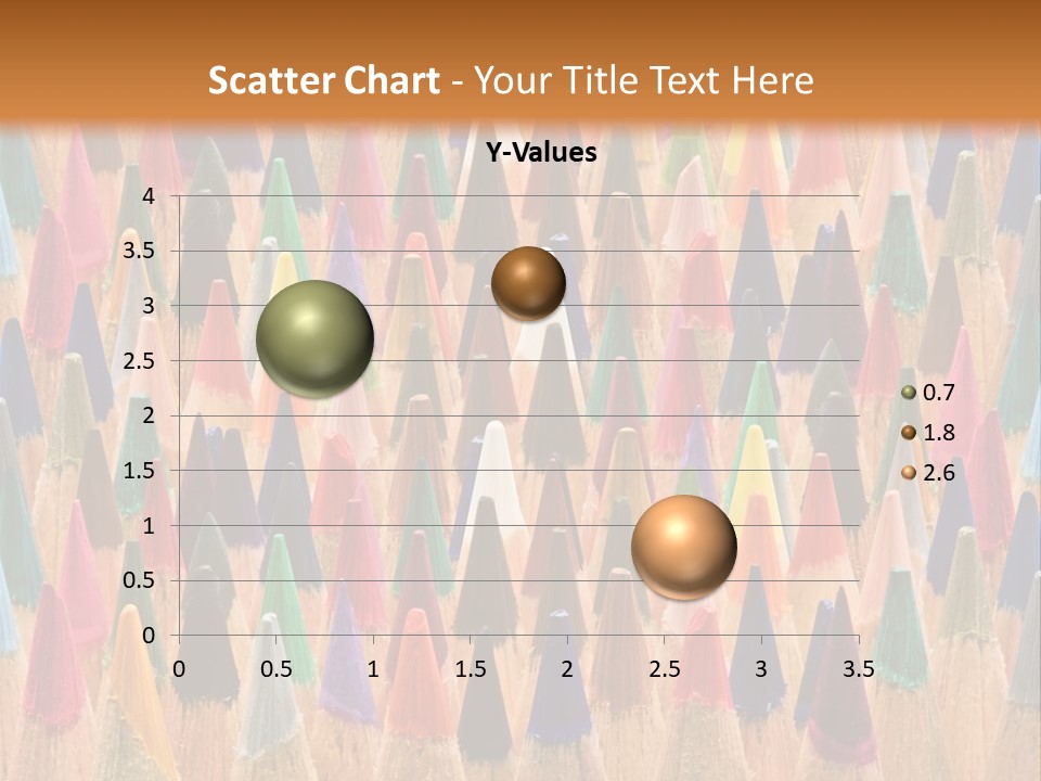 A Group Of Colored Pencils With A Brown Background PowerPoint Template