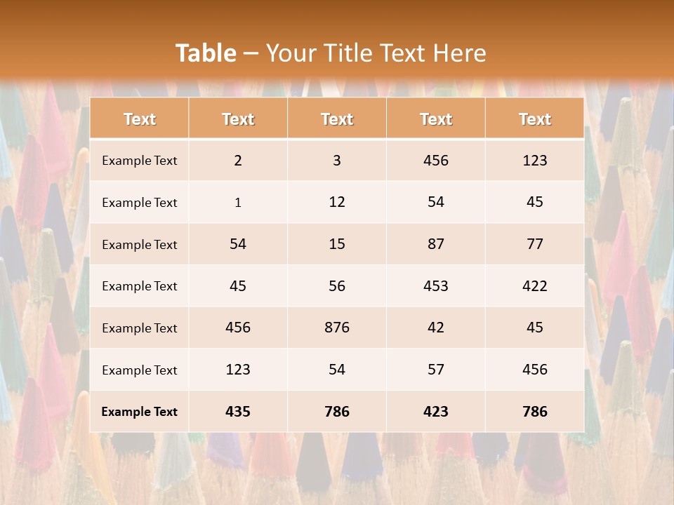 A Group Of Colored Pencils With A Brown Background PowerPoint Template