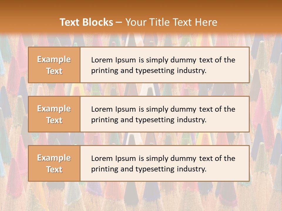 A Group Of Colored Pencils With A Brown Background PowerPoint Template