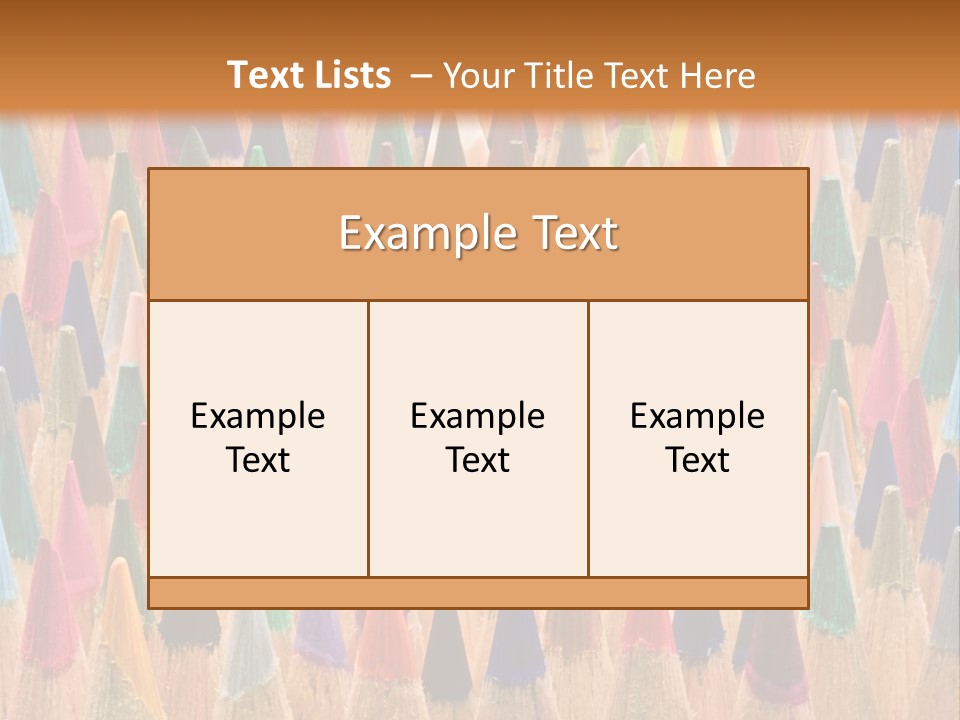 A Group Of Colored Pencils With A Brown Background PowerPoint Template