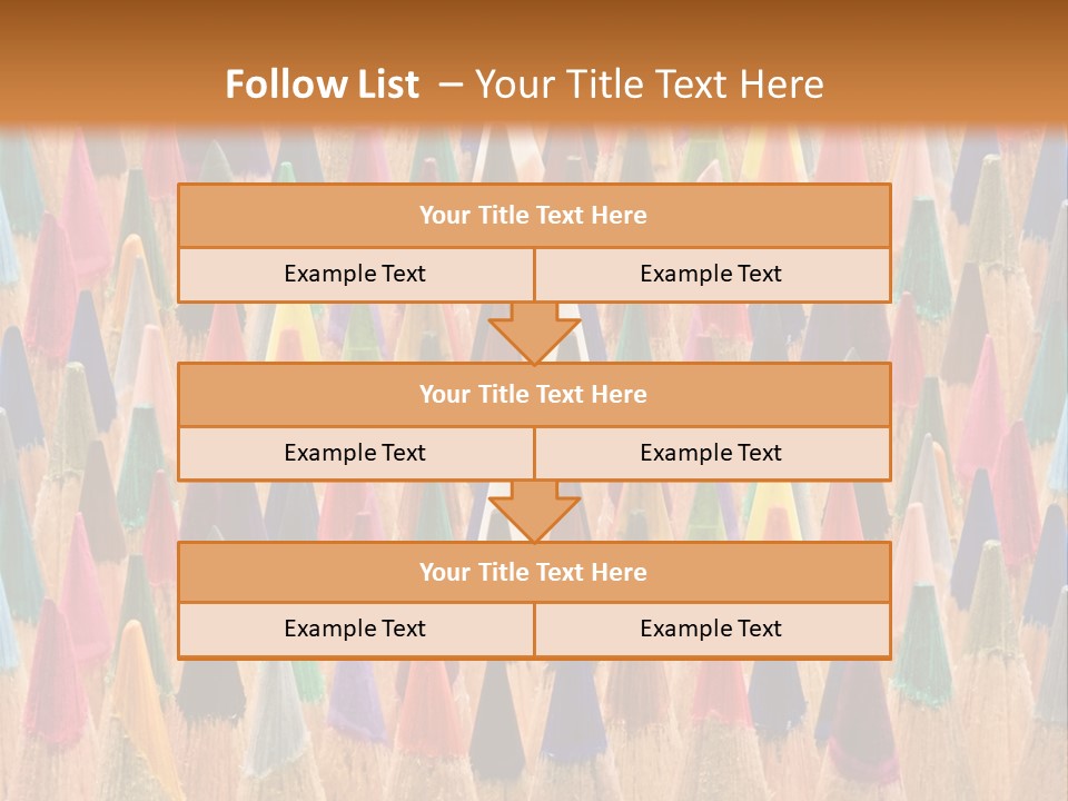 A Group Of Colored Pencils With A Brown Background PowerPoint Template