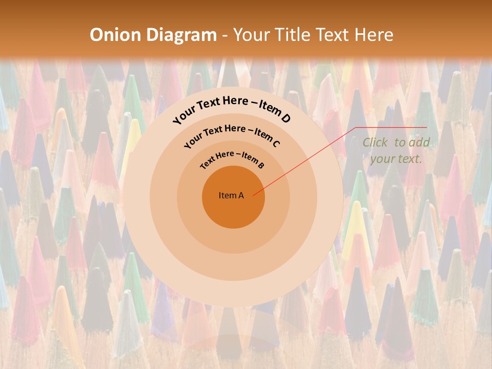 A Group Of Colored Pencils With A Brown Background PowerPoint Template