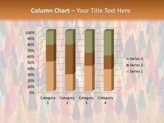 A Group Of Colored Pencils With A Brown Background PowerPoint Template