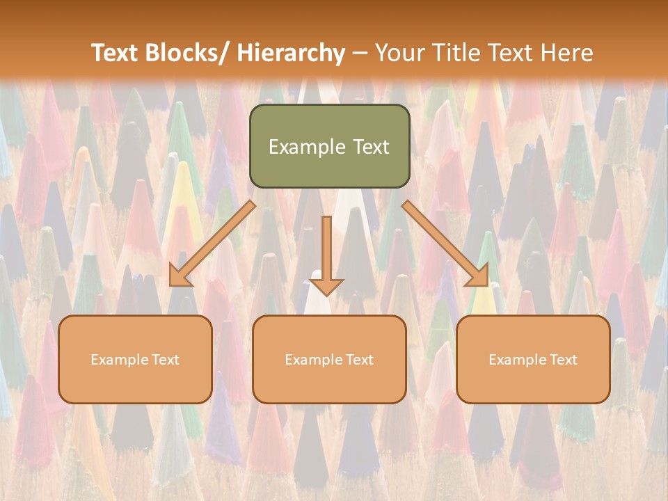 A Group Of Colored Pencils With A Brown Background PowerPoint Template