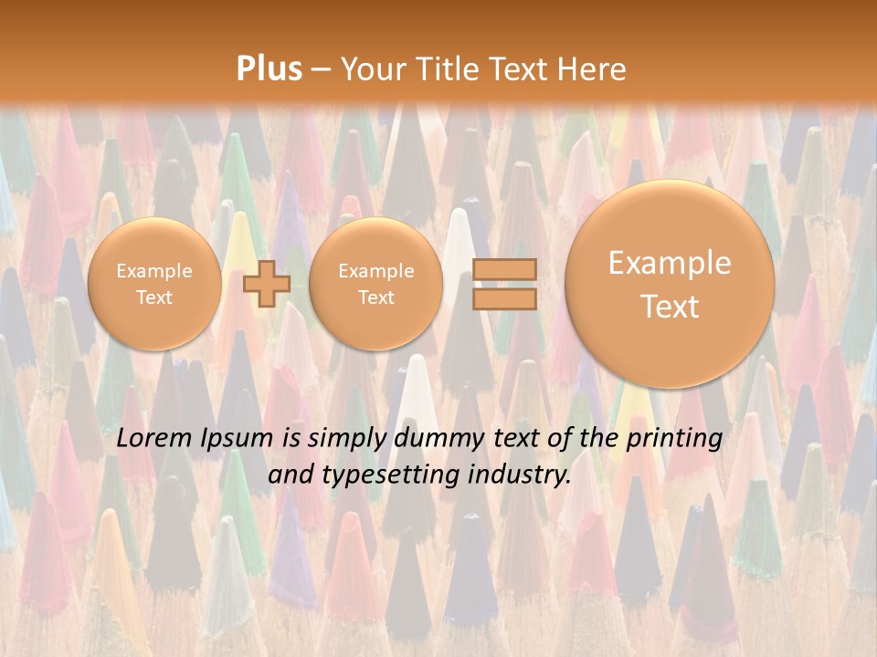 A Group Of Colored Pencils With A Brown Background PowerPoint Template