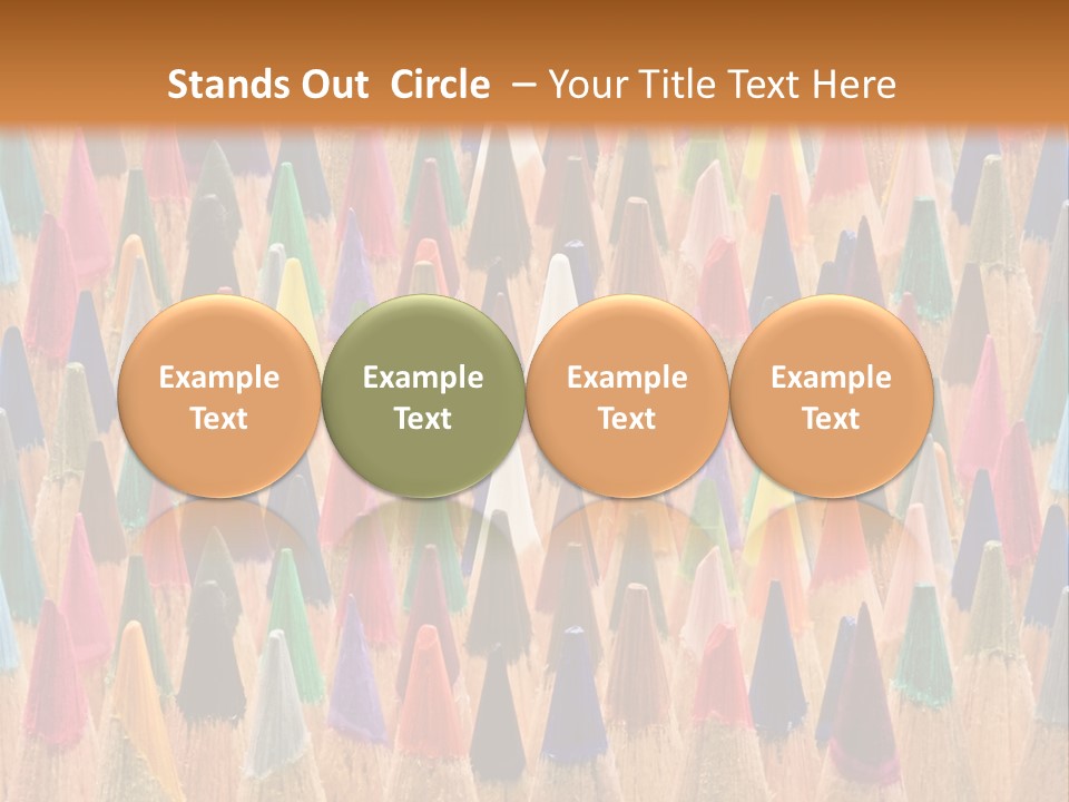 A Group Of Colored Pencils With A Brown Background PowerPoint Template