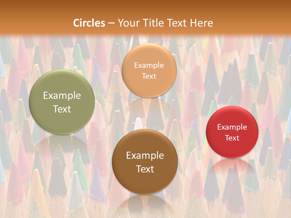 A Group Of Colored Pencils With A Brown Background PowerPoint Template