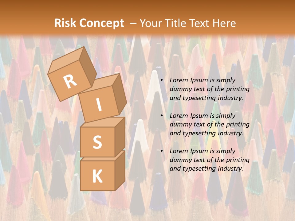 A Group Of Colored Pencils With A Brown Background PowerPoint Template