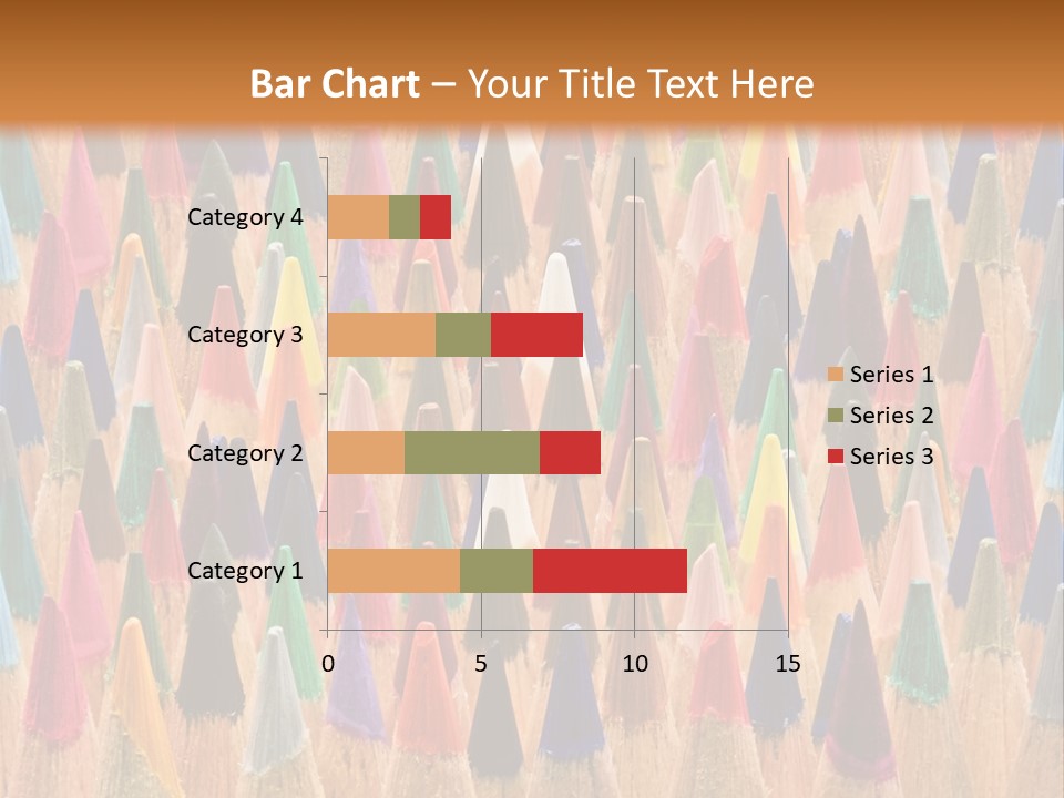 A Group Of Colored Pencils With A Brown Background PowerPoint Template