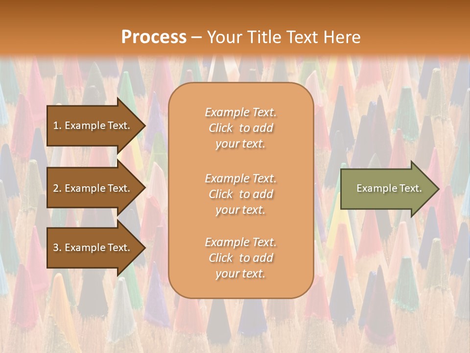A Group Of Colored Pencils With A Brown Background PowerPoint Template