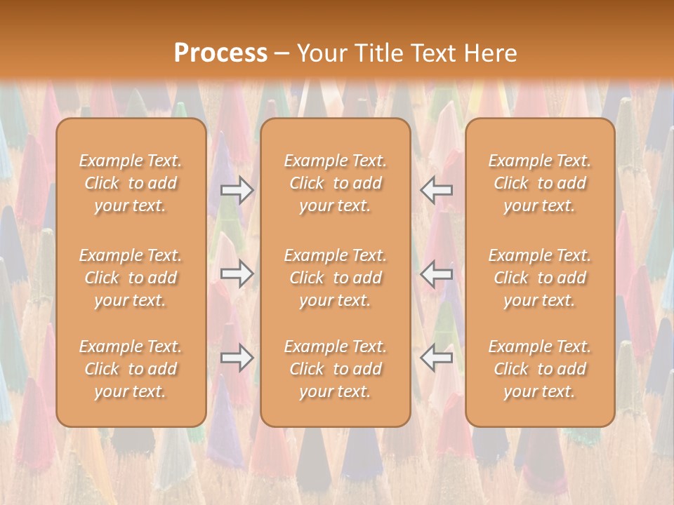A Group Of Colored Pencils With A Brown Background PowerPoint Template
