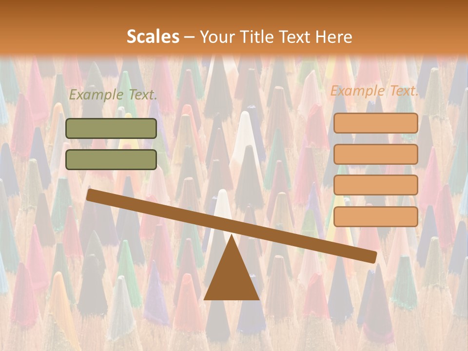 A Group Of Colored Pencils With A Brown Background PowerPoint Template