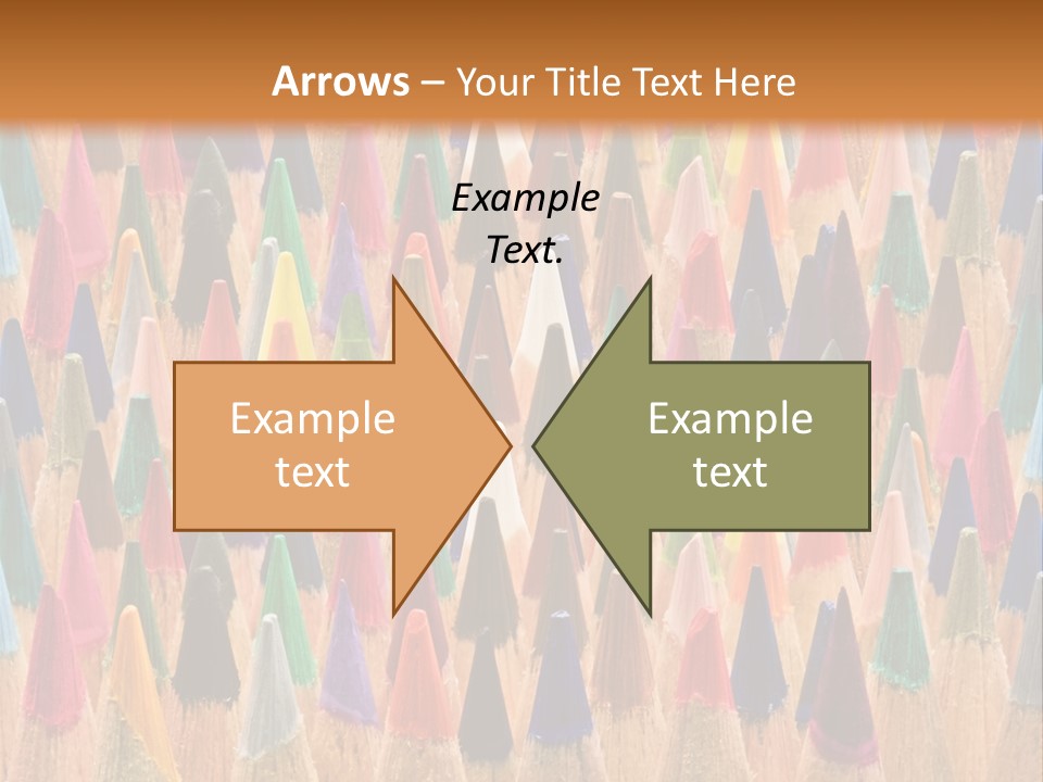 A Group Of Colored Pencils With A Brown Background PowerPoint Template