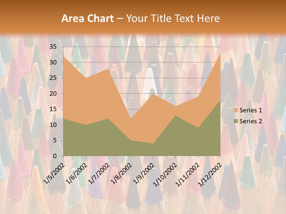 A Group Of Colored Pencils With A Brown Background PowerPoint Template