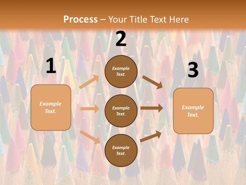 A Group Of Colored Pencils With A Brown Background PowerPoint Template
