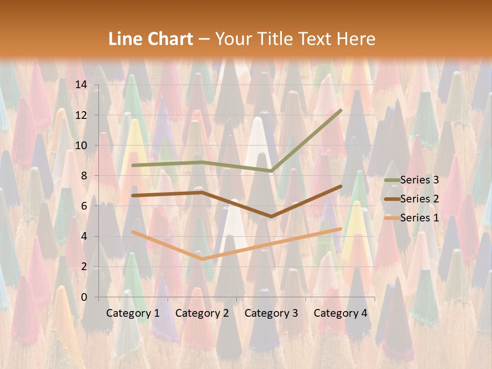 A Group Of Colored Pencils With A Brown Background PowerPoint Template