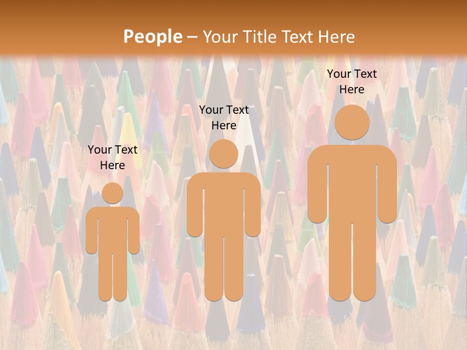 A Group Of Colored Pencils With A Brown Background PowerPoint Template