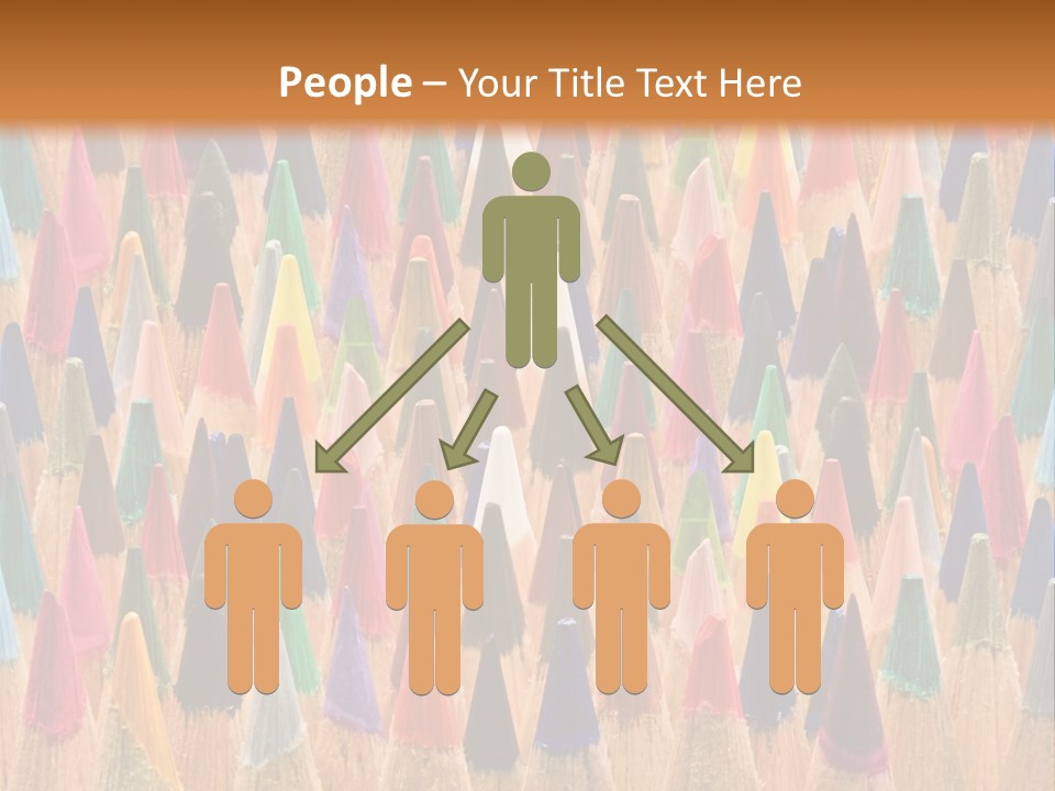 A Group Of Colored Pencils With A Brown Background PowerPoint Template