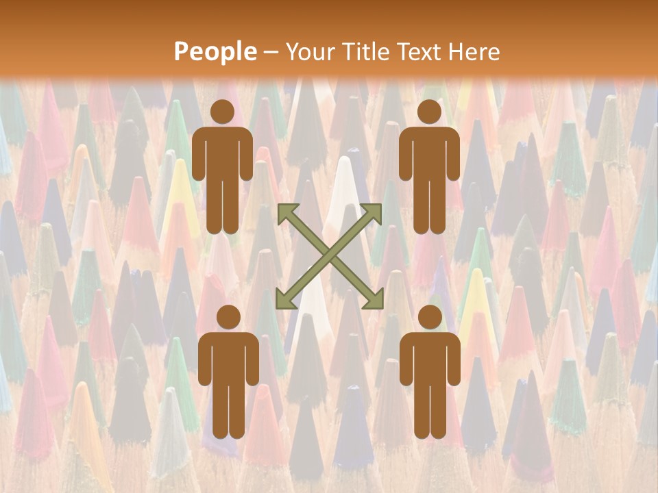 A Group Of Colored Pencils With A Brown Background PowerPoint Template