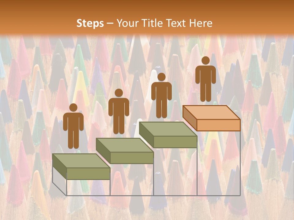 A Group Of Colored Pencils With A Brown Background PowerPoint Template