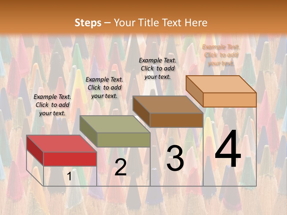 A Group Of Colored Pencils With A Brown Background PowerPoint Template