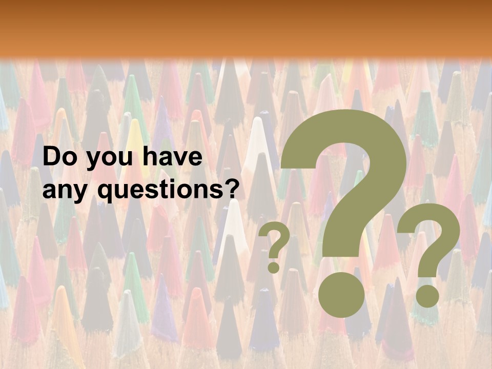 A Group Of Colored Pencils With A Brown Background PowerPoint Template