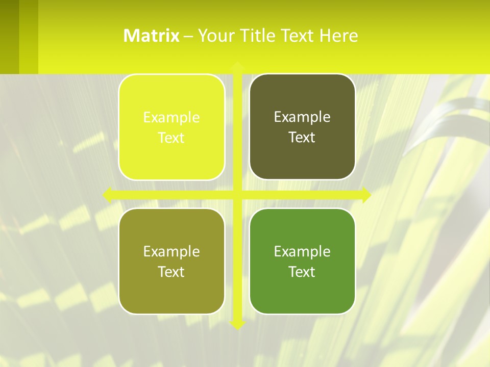 A Large Green Plant With A Yellow Background PowerPoint Template