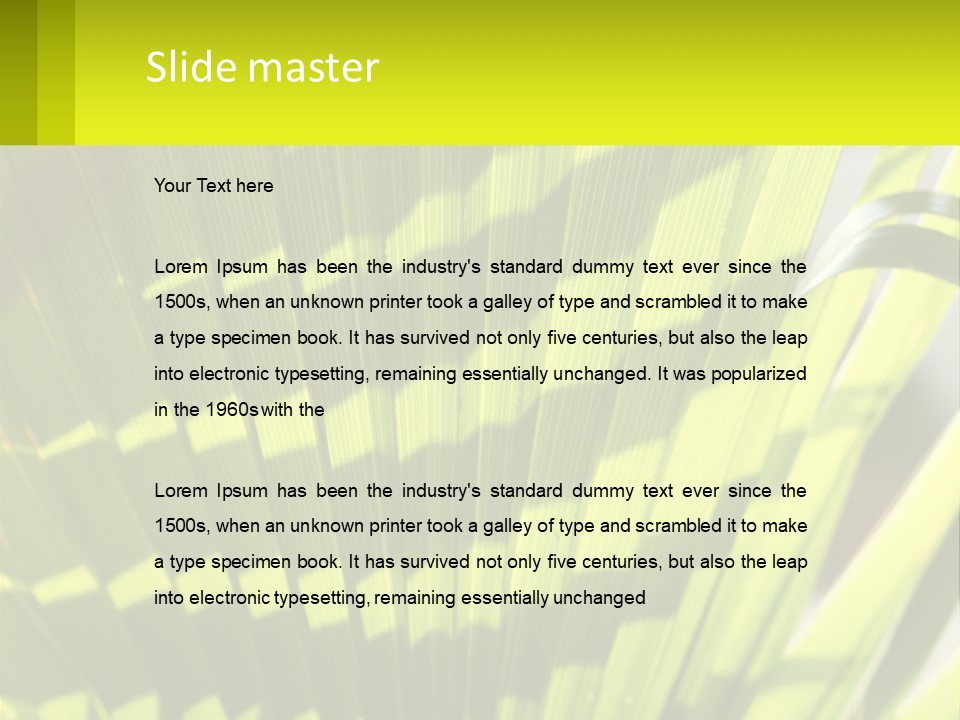 A Large Green Plant With A Yellow Background PowerPoint Template