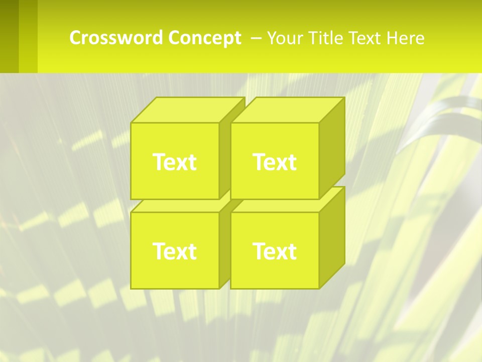 A Large Green Plant With A Yellow Background PowerPoint Template