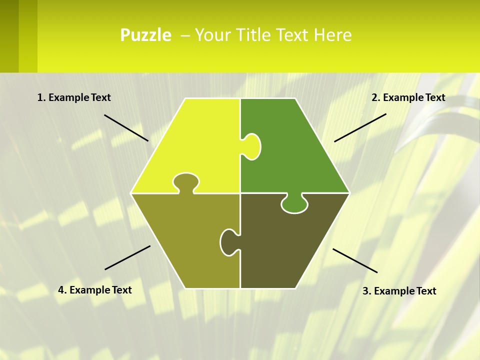 A Large Green Plant With A Yellow Background PowerPoint Template
