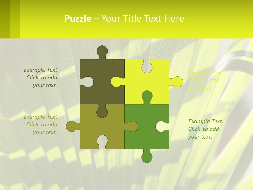 A Large Green Plant With A Yellow Background PowerPoint Template