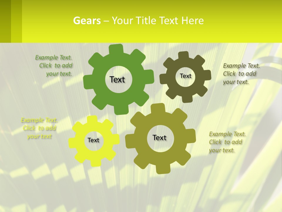 A Large Green Plant With A Yellow Background PowerPoint Template