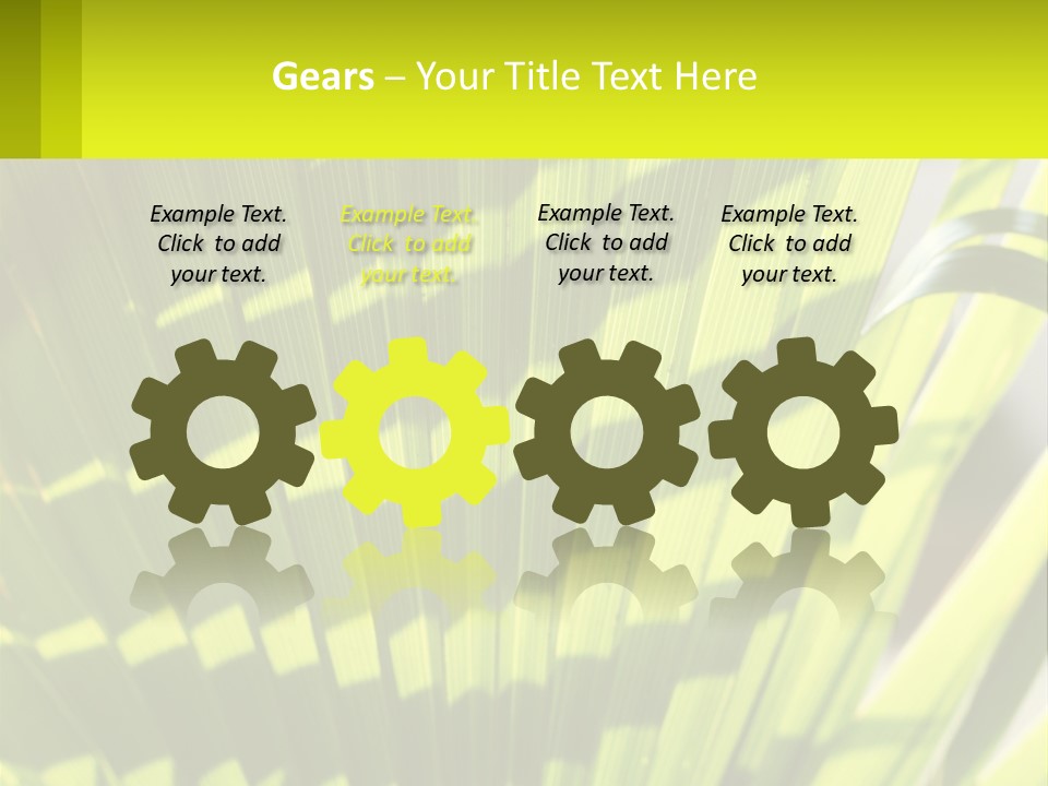 A Large Green Plant With A Yellow Background PowerPoint Template
