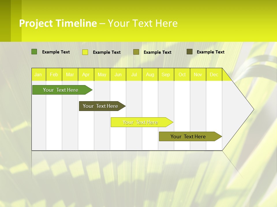 A Large Green Plant With A Yellow Background PowerPoint Template