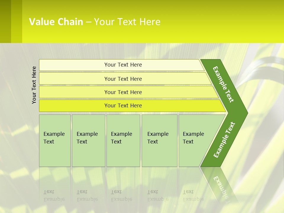 A Large Green Plant With A Yellow Background PowerPoint Template