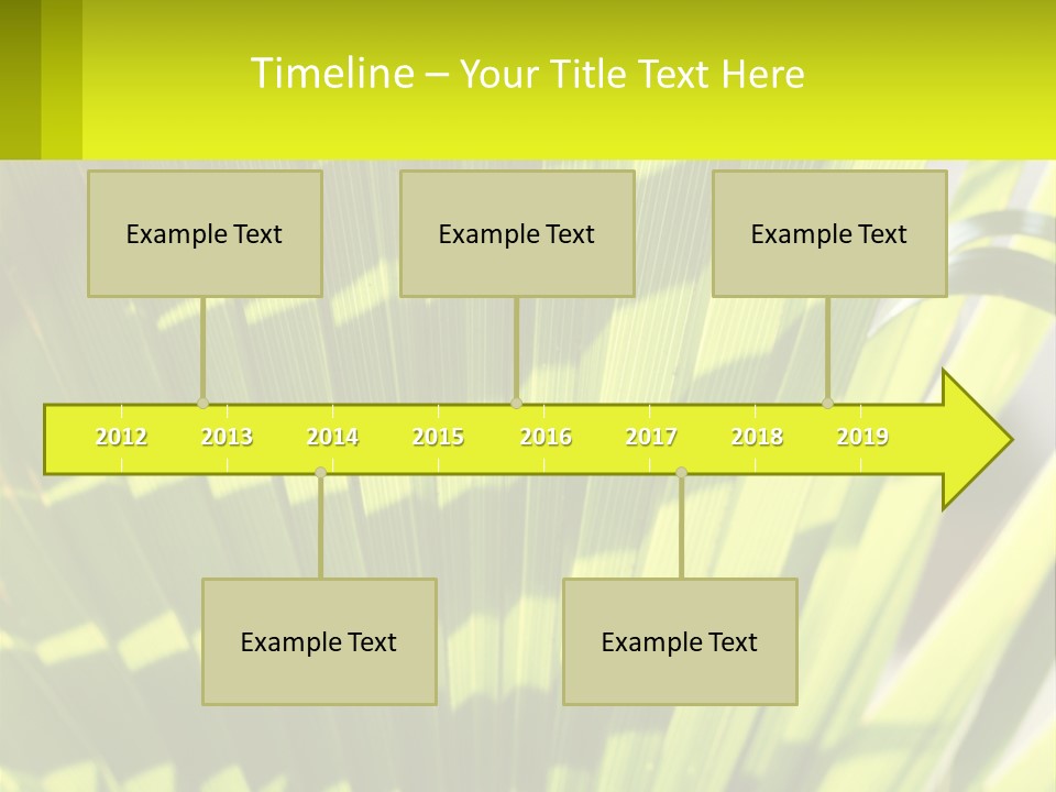 A Large Green Plant With A Yellow Background PowerPoint Template