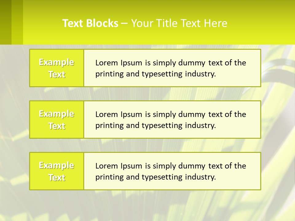 A Large Green Plant With A Yellow Background PowerPoint Template