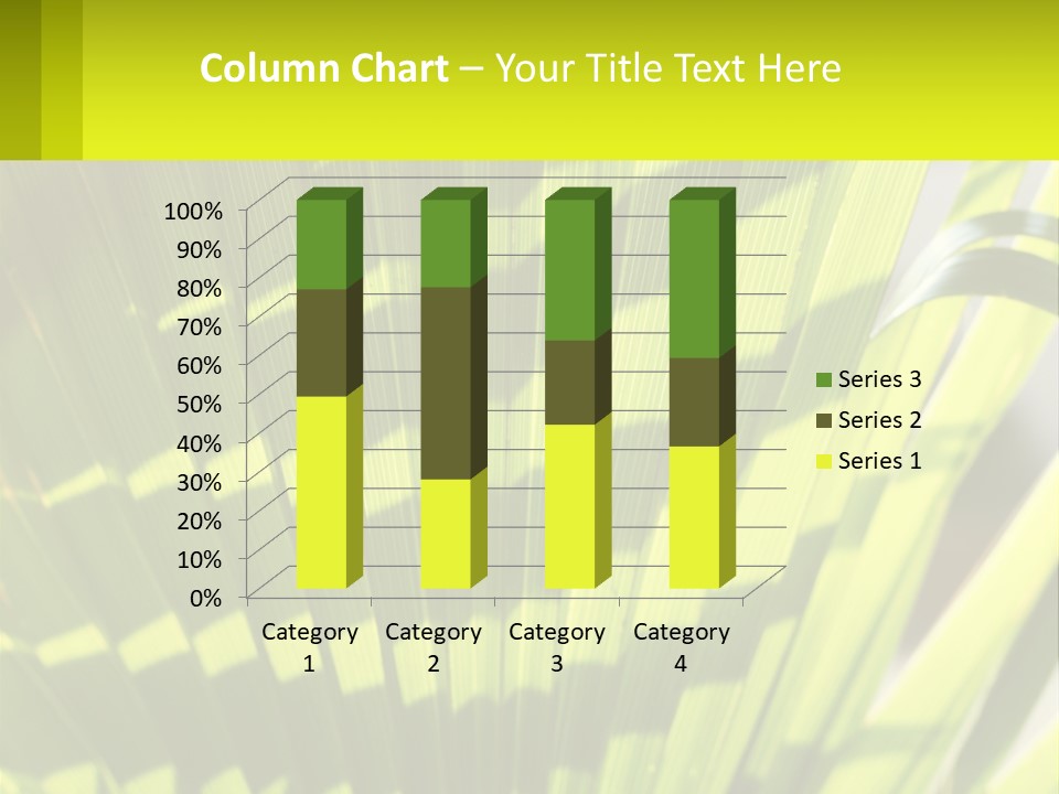 A Large Green Plant With A Yellow Background PowerPoint Template