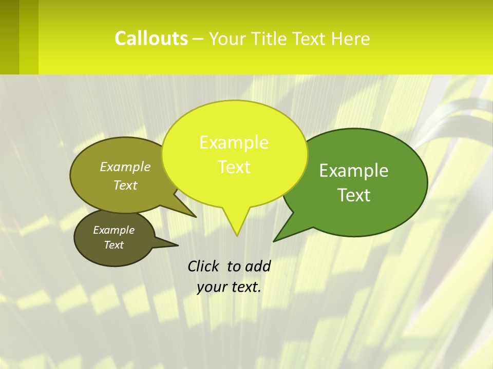 A Large Green Plant With A Yellow Background PowerPoint Template