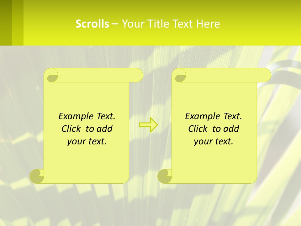 A Large Green Plant With A Yellow Background PowerPoint Template