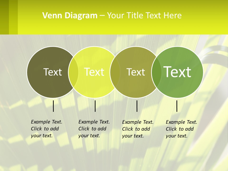 A Large Green Plant With A Yellow Background PowerPoint Template