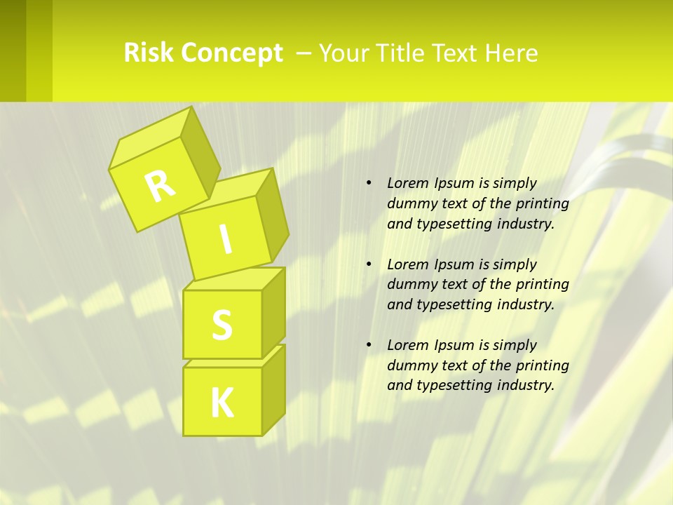 A Large Green Plant With A Yellow Background PowerPoint Template