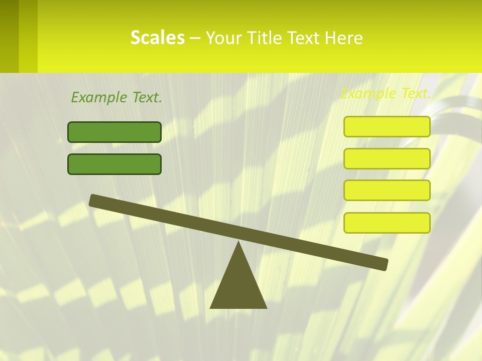 A Large Green Plant With A Yellow Background PowerPoint Template