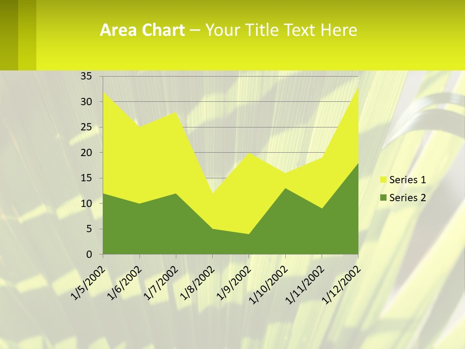 A Large Green Plant With A Yellow Background PowerPoint Template
