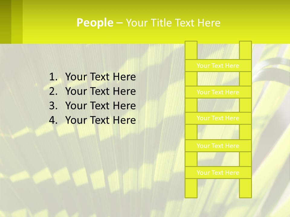 A Large Green Plant With A Yellow Background PowerPoint Template