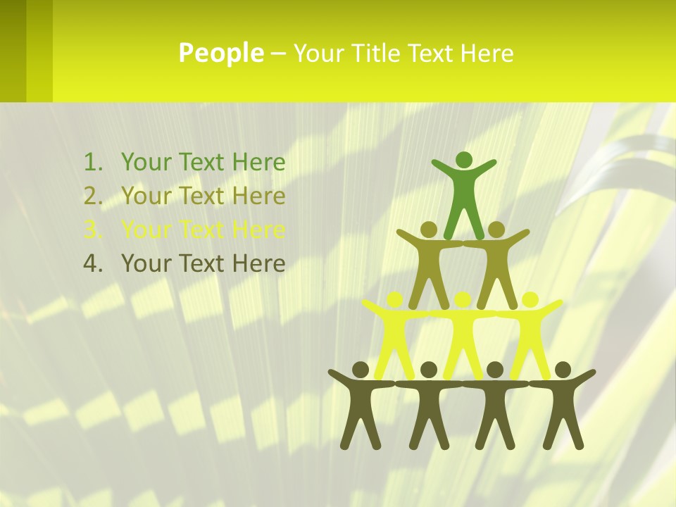 A Large Green Plant With A Yellow Background PowerPoint Template